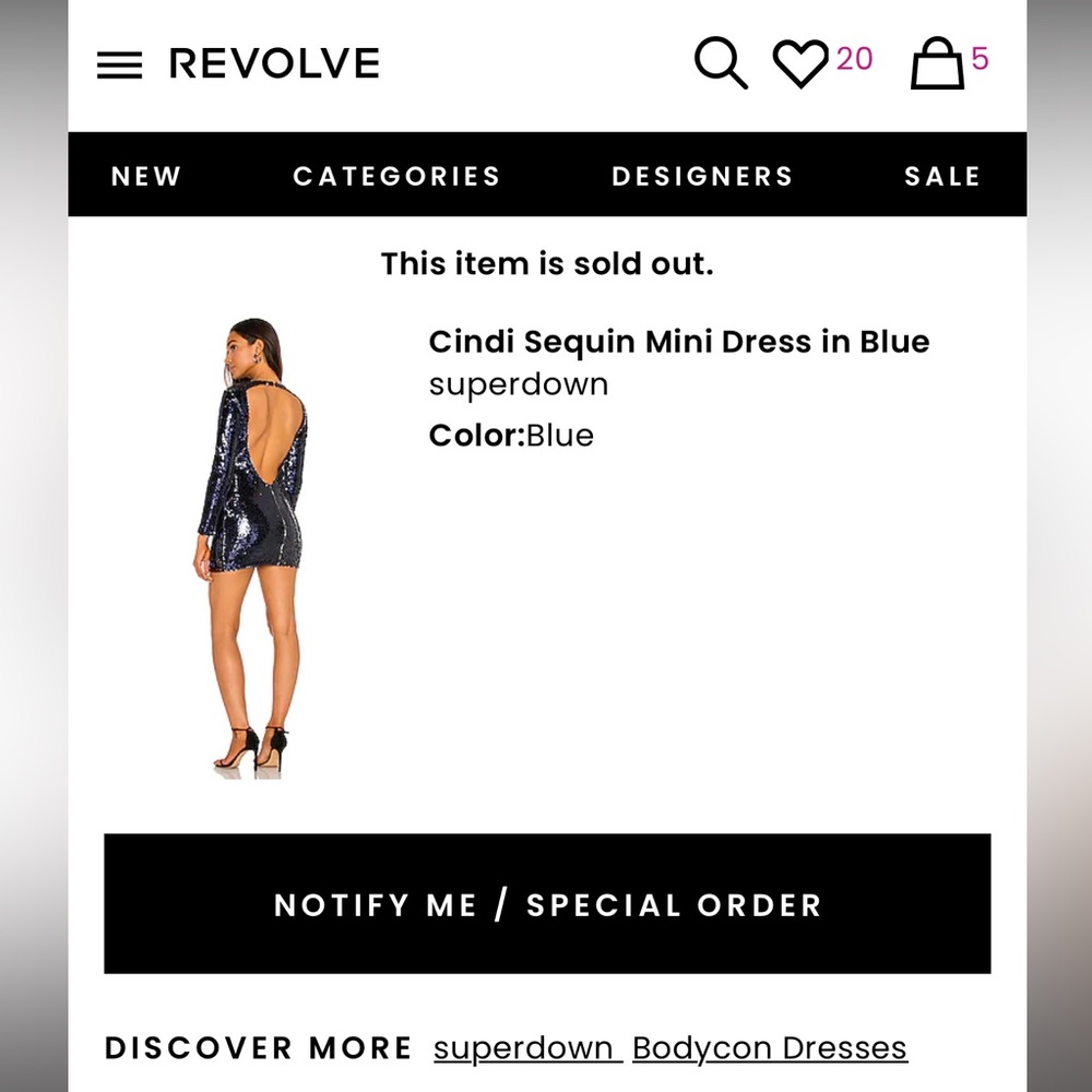 Sold out Revolve superdown cindi sequin mini dress in blue💙💙💙💙